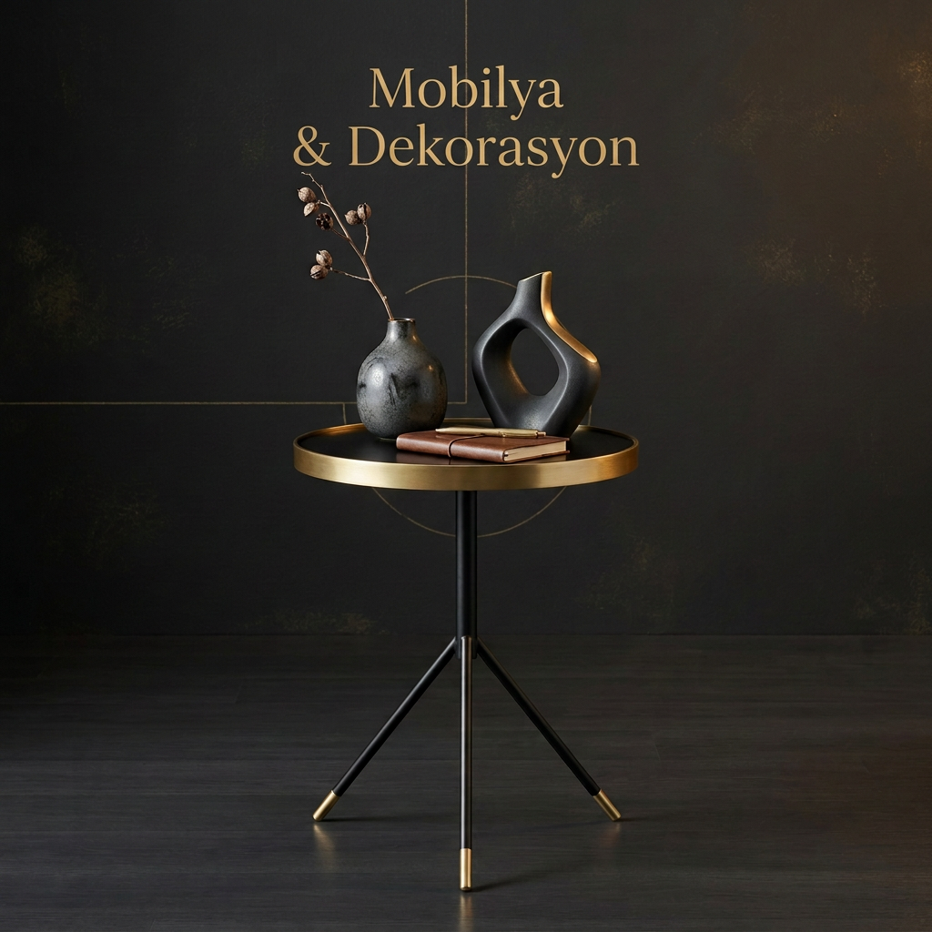 Mobilya & Dekorasyon, siyah-altın yazılı koleksiyon görseli