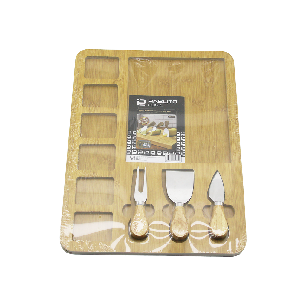 MDF 6+1 Bölmeli Kahvaltı Peynir Sunum Panosu 30x39.5 cm ürün görseli