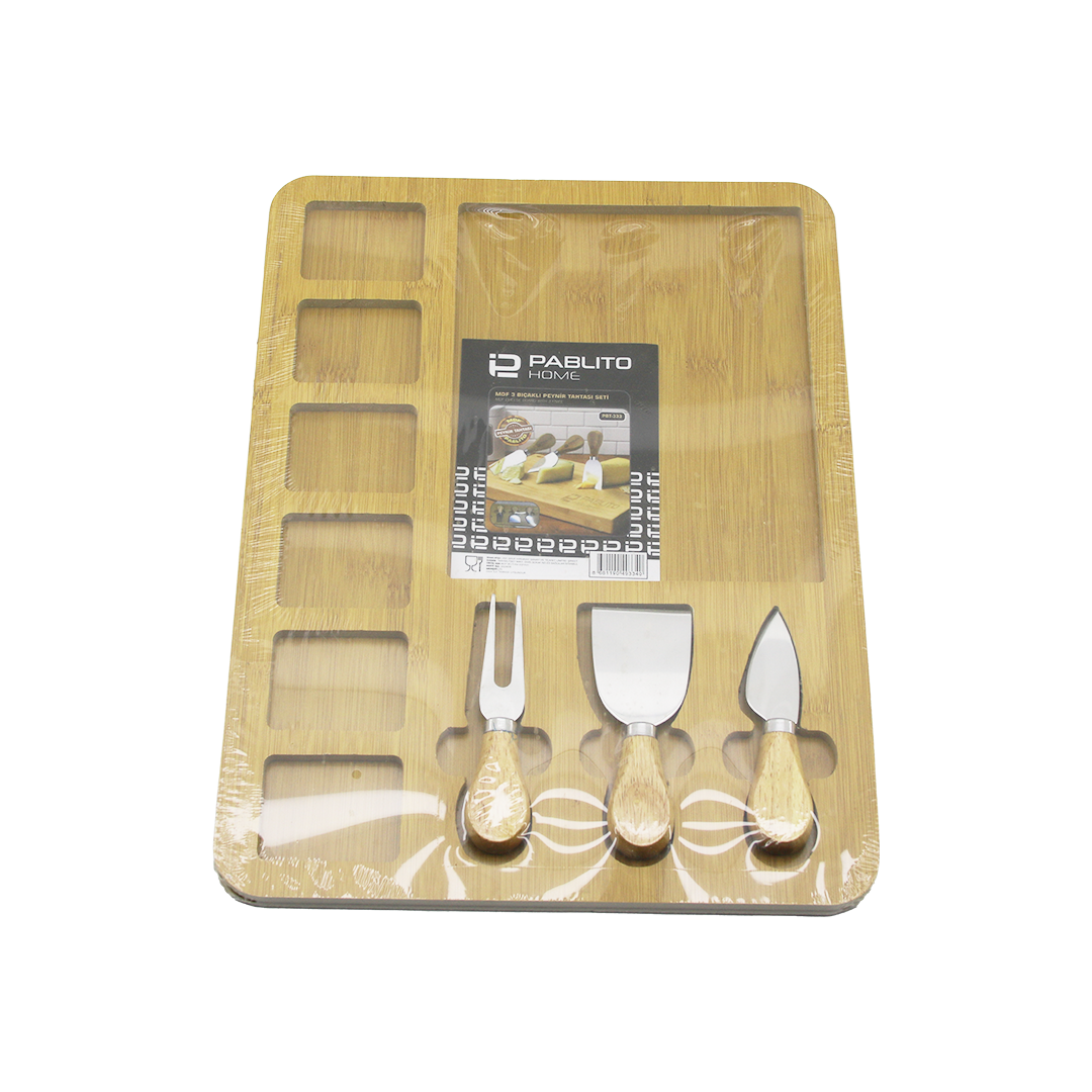 MDF 6+1 Bölmeli Kahvaltı Peynir Sunum Panosu 30x39.5 cm ürün görseli