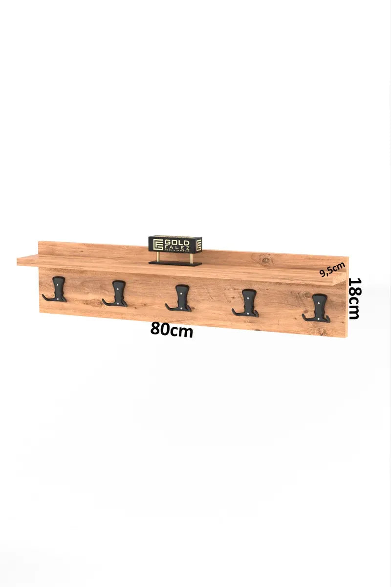 Askılık Duvar Elbise Askılığı Portmanto 80 Cm Ceviz Düz ürün görseli