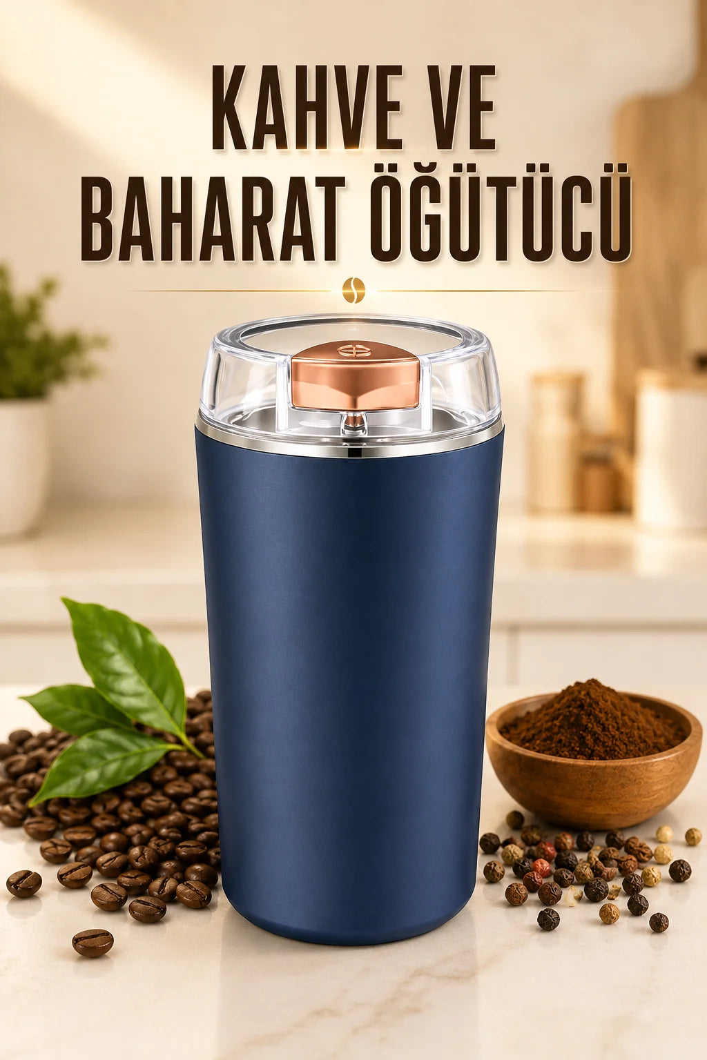 Kahve Ve Baharat Öğütücü Paslanmaz Çelik Dayanıklı Kolay Kullanım ürün görseli