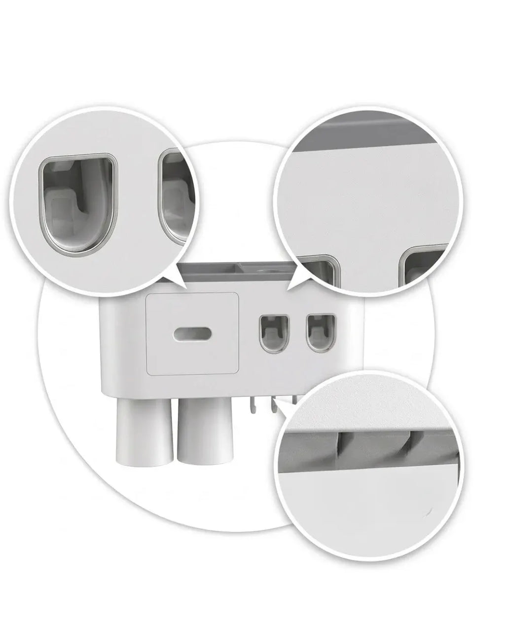 Çift Dispenserli Diş Macunu Sıkacağı 6 Fırçalık Bardaklı Banyo Organizer ürün görseli
