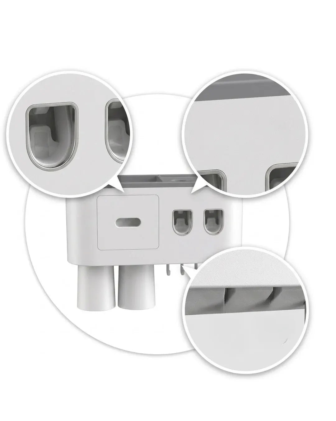 Çift Dispenserli Diş Macunu Sıkacağı 6 Fırçalık Bardaklı Banyo Organizer ürün görseli