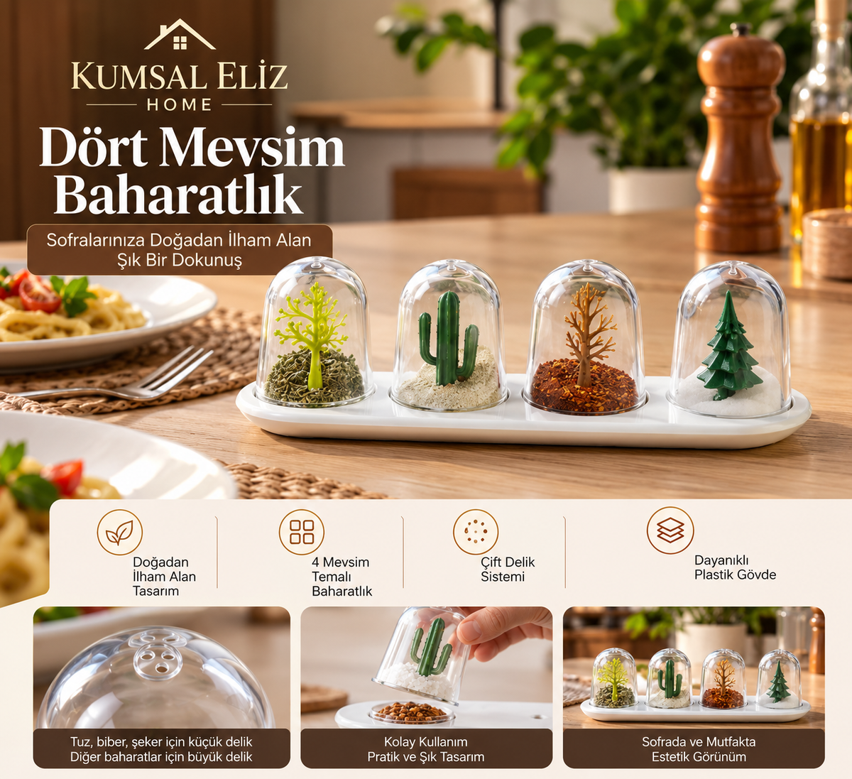 Dört Mevsim Baharatlık - Four Seasons Spice Shakers