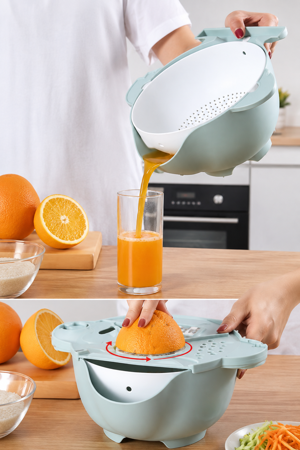 Çok Fonksiyonlu Salata Doğrayıcı Kase & Cam Yağlık Sirkelik Seti – Mutfak Hazırlık ve Düzen Seti