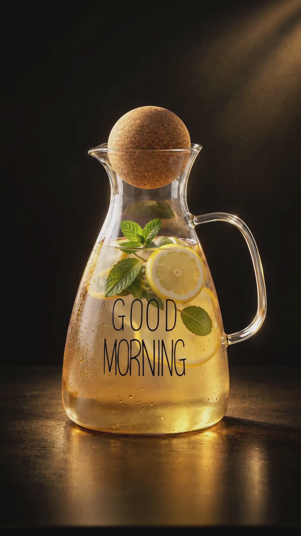 Yuvarlak Mantar Kapaklı Sürahi - 1500 ml - Yüksek Kaliteli Cam
