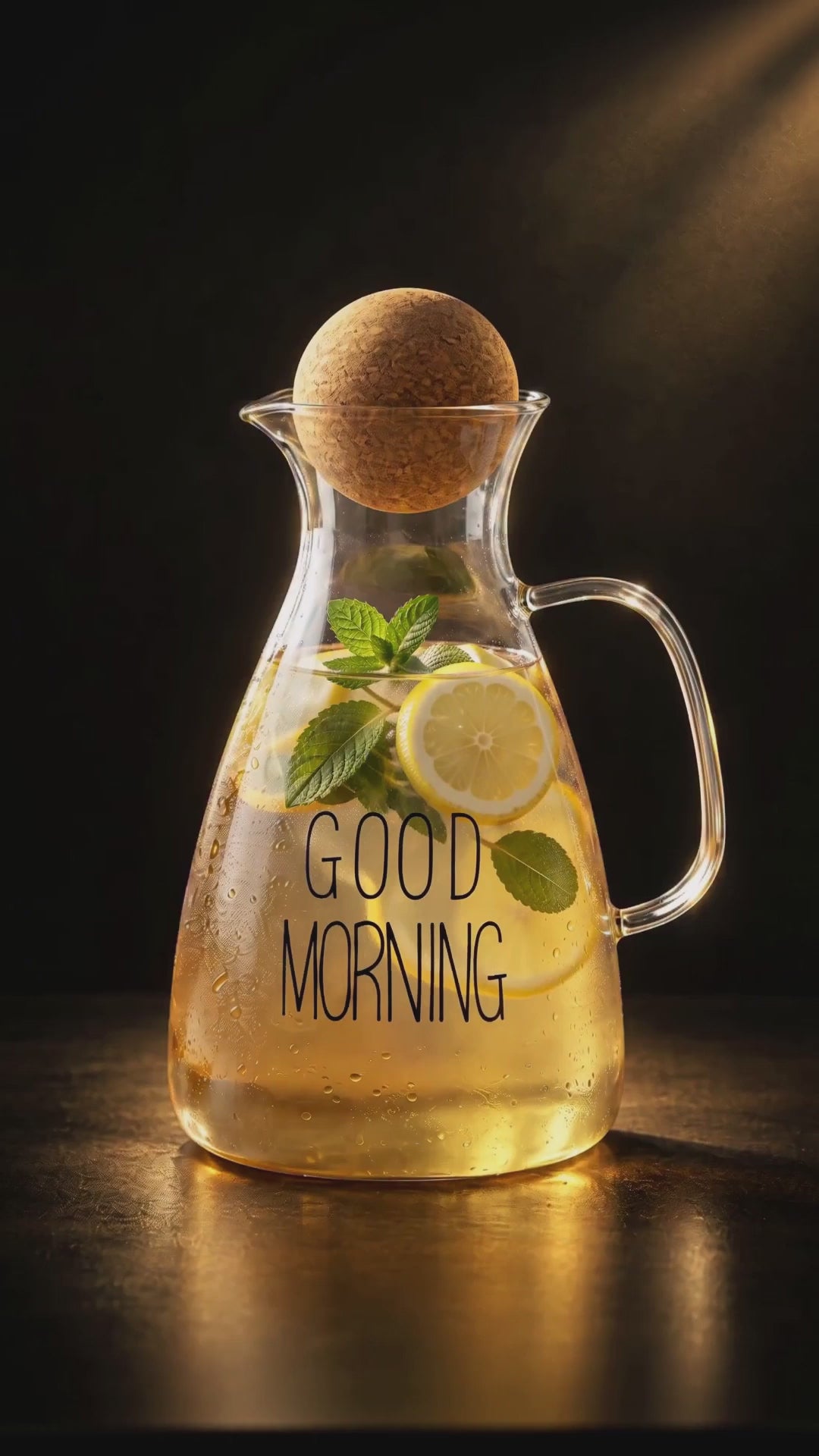 Yuvarlak Mantar Kapaklı Sürahi - 1500 ml - Yüksek Kaliteli Cam