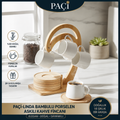 Paçi Linda 6 Kişilik Bambu Stantlı Askılı Porselen Kahve Fincan Seti