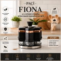 Fiona Premium Siyah & Bakır 360° Döner Standlı Baharat Takımı